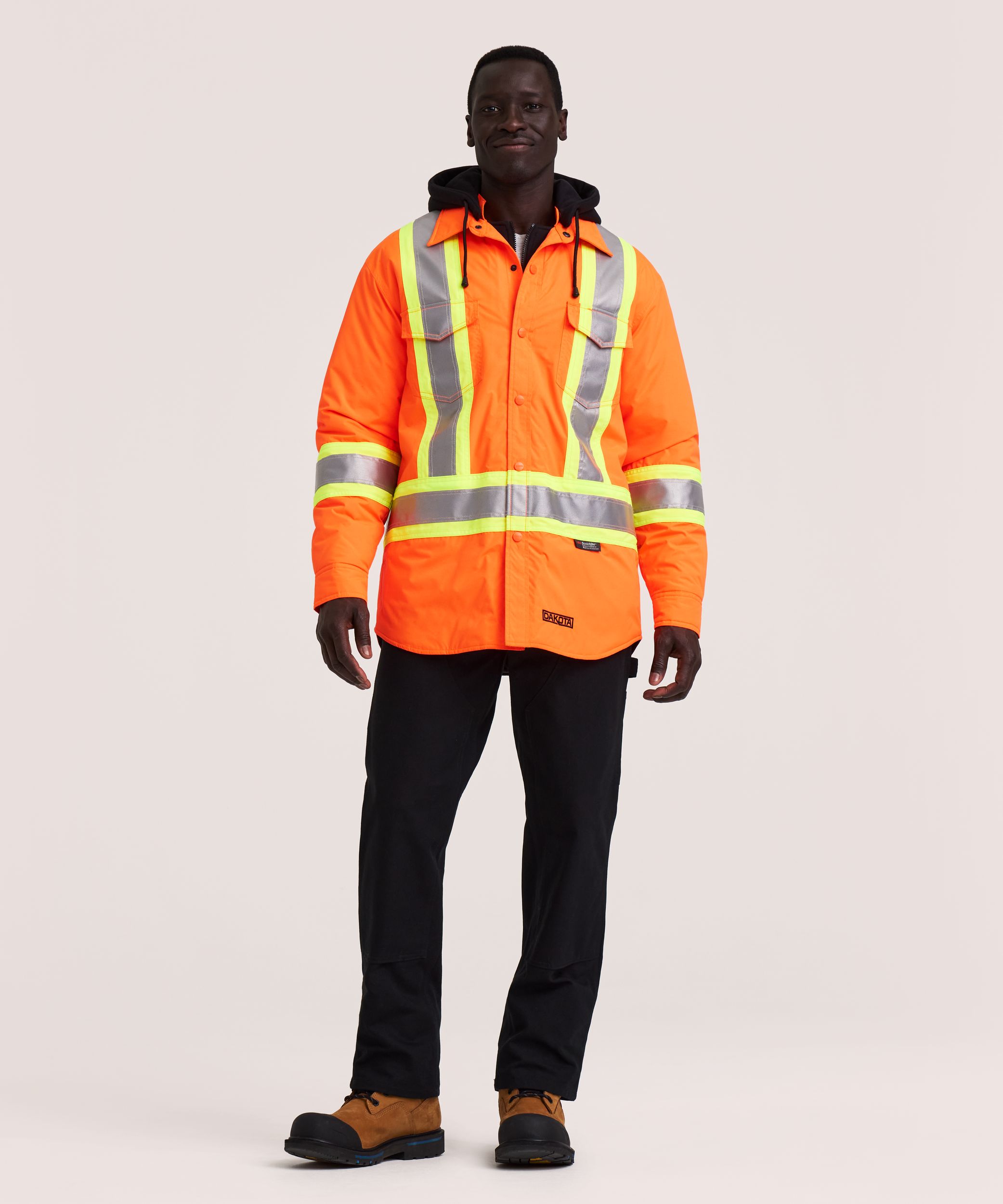 Chemise-veste hydrofuge matelassée haute visibilité Dakota WorkPro Series, catégorie&nbsp;2, à capuche, pour hommes