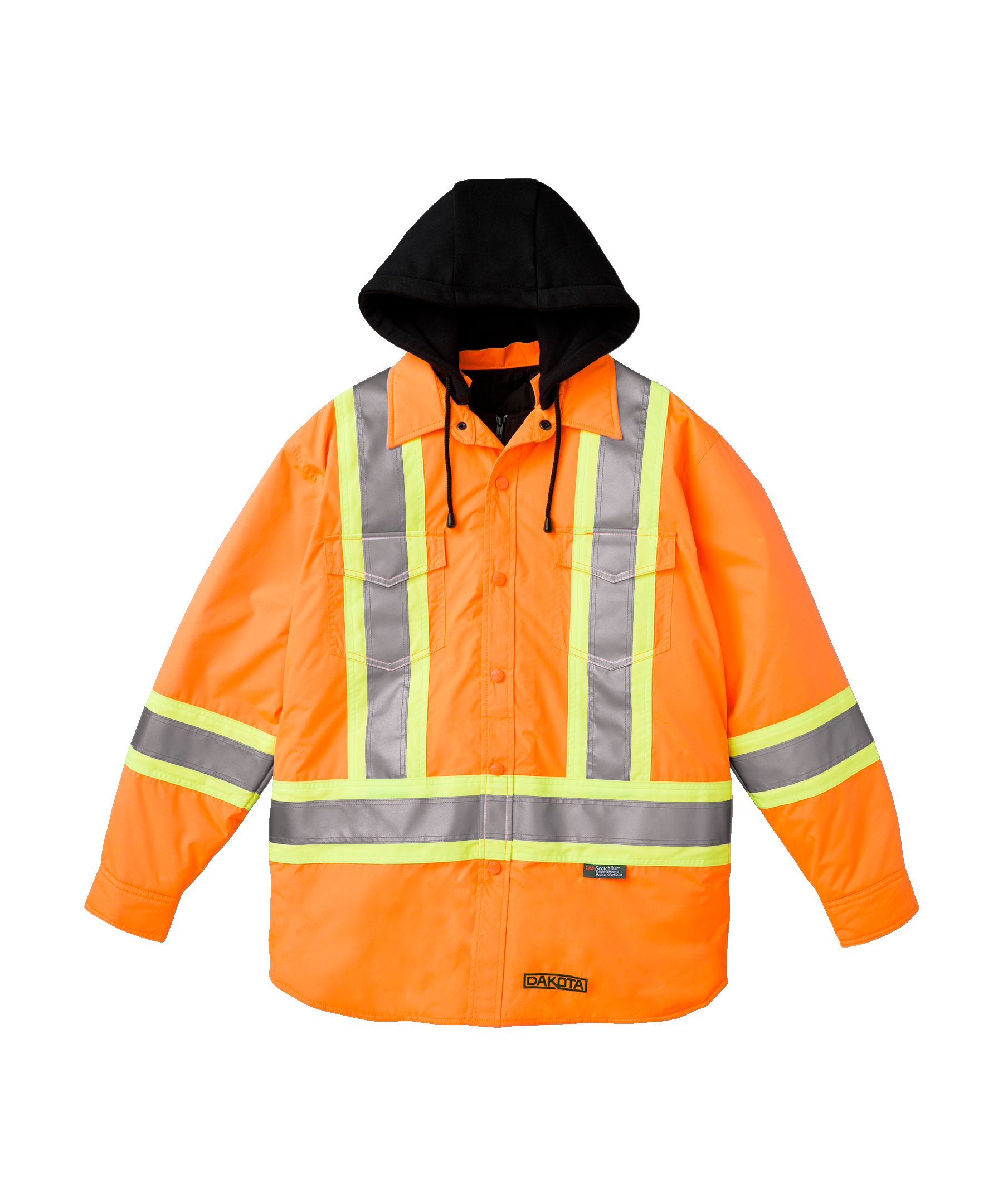 Chemise-veste hydrofuge matelassée haute visibilité Dakota WorkPro Series, catégorie&nbsp;2, à capuche, pour hommes