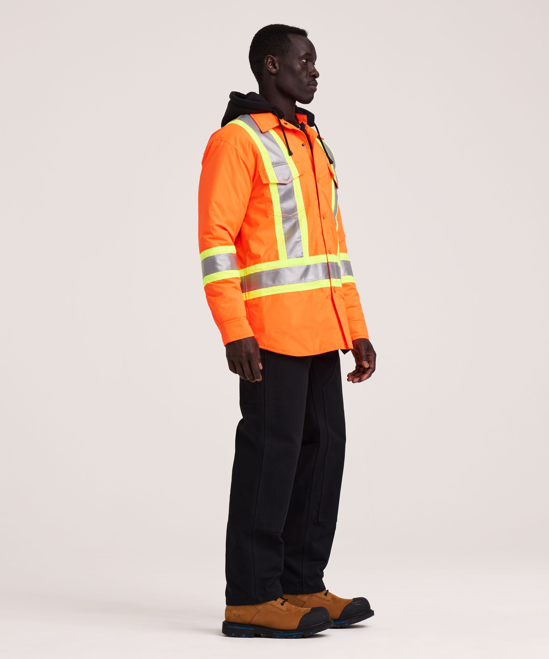 Chemise-veste hydrofuge matelassée haute visibilité Dakota WorkPro Series, catégorie&nbsp;2, à capuche, pour hommes