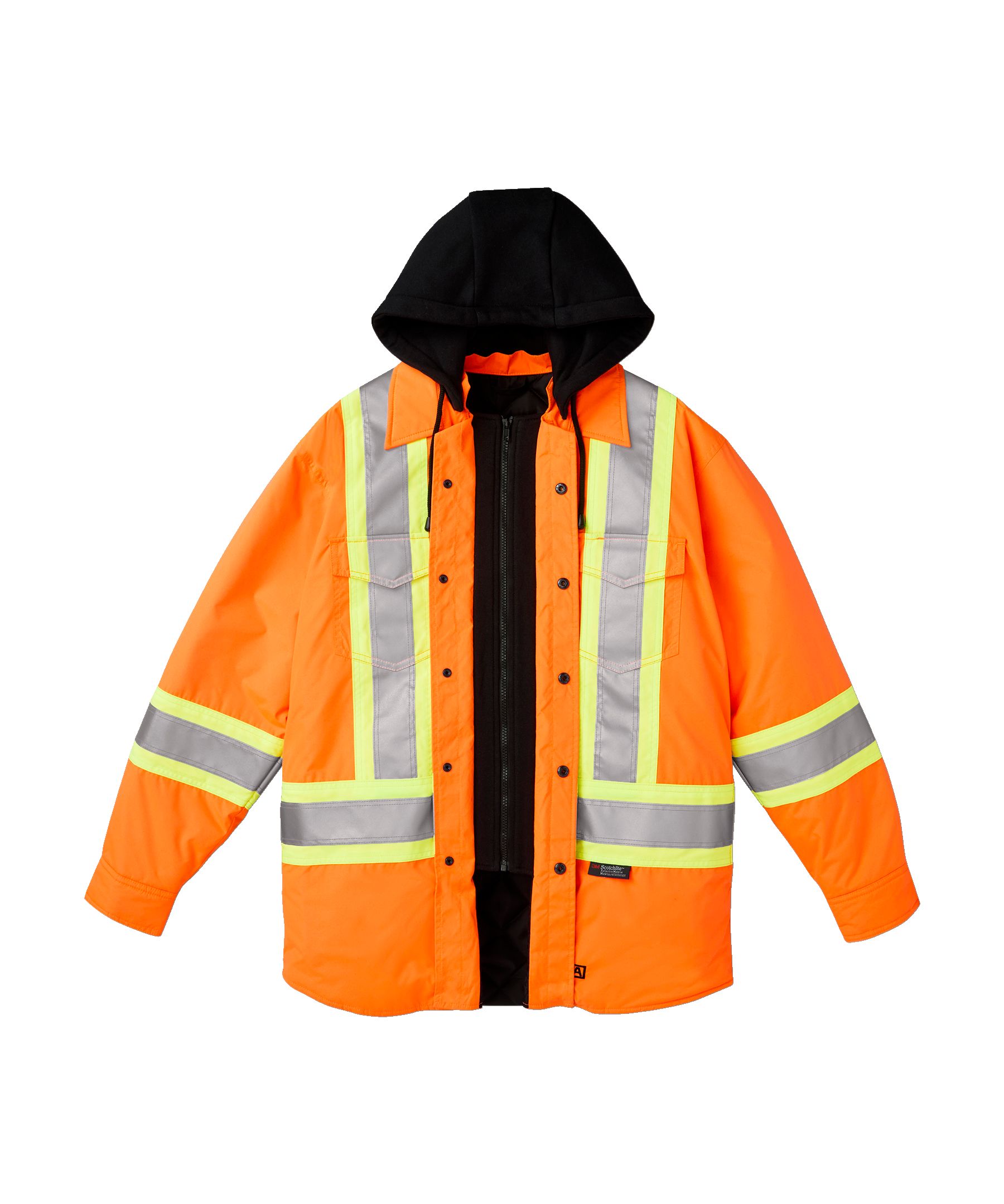 Chemise-veste hydrofuge matelassée haute visibilité Dakota WorkPro Series, catégorie&nbsp;2, à capuche, pour hommes