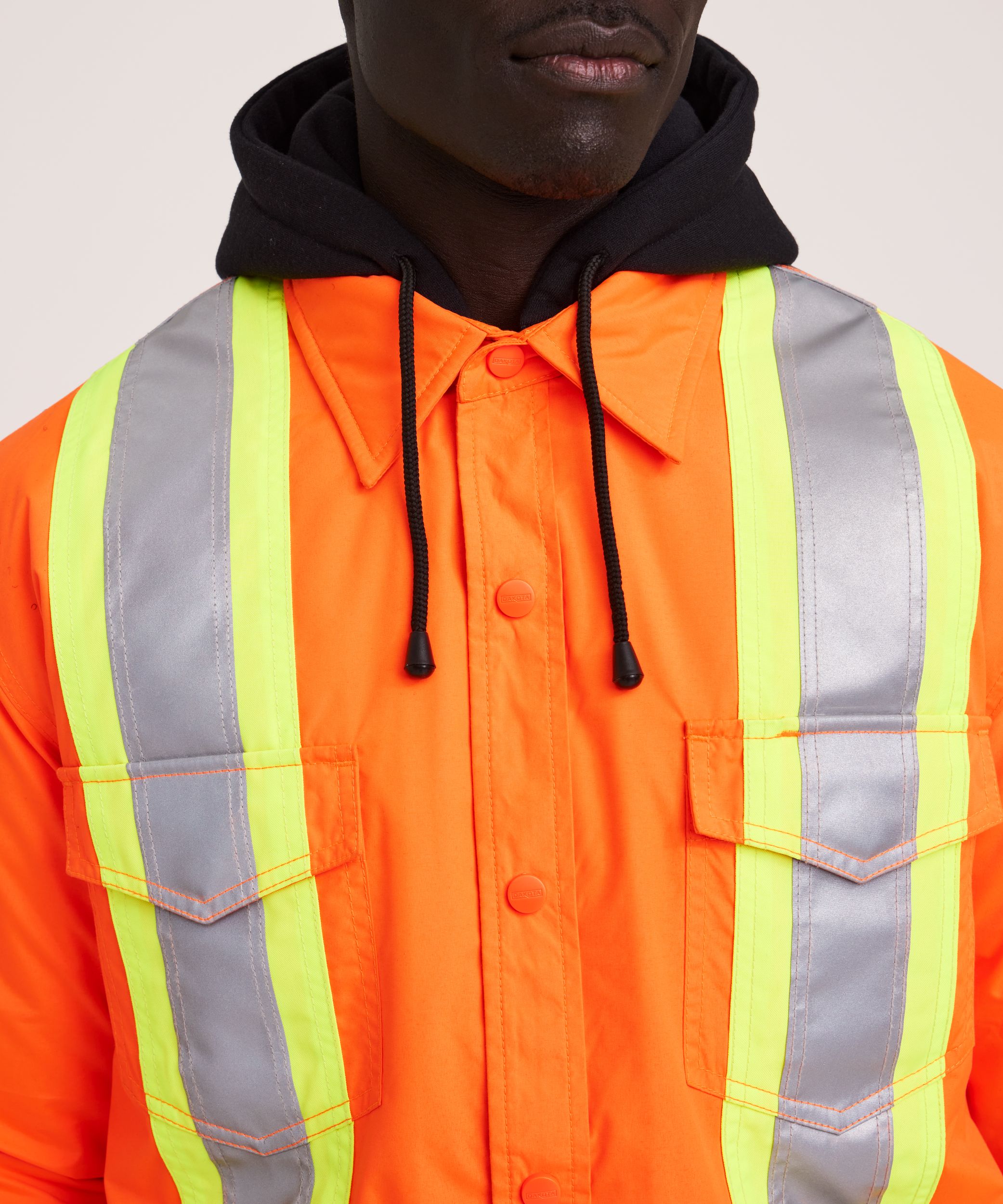 Chemise-veste hydrofuge matelassée haute visibilité Dakota WorkPro Series, catégorie&nbsp;2, à capuche, pour hommes