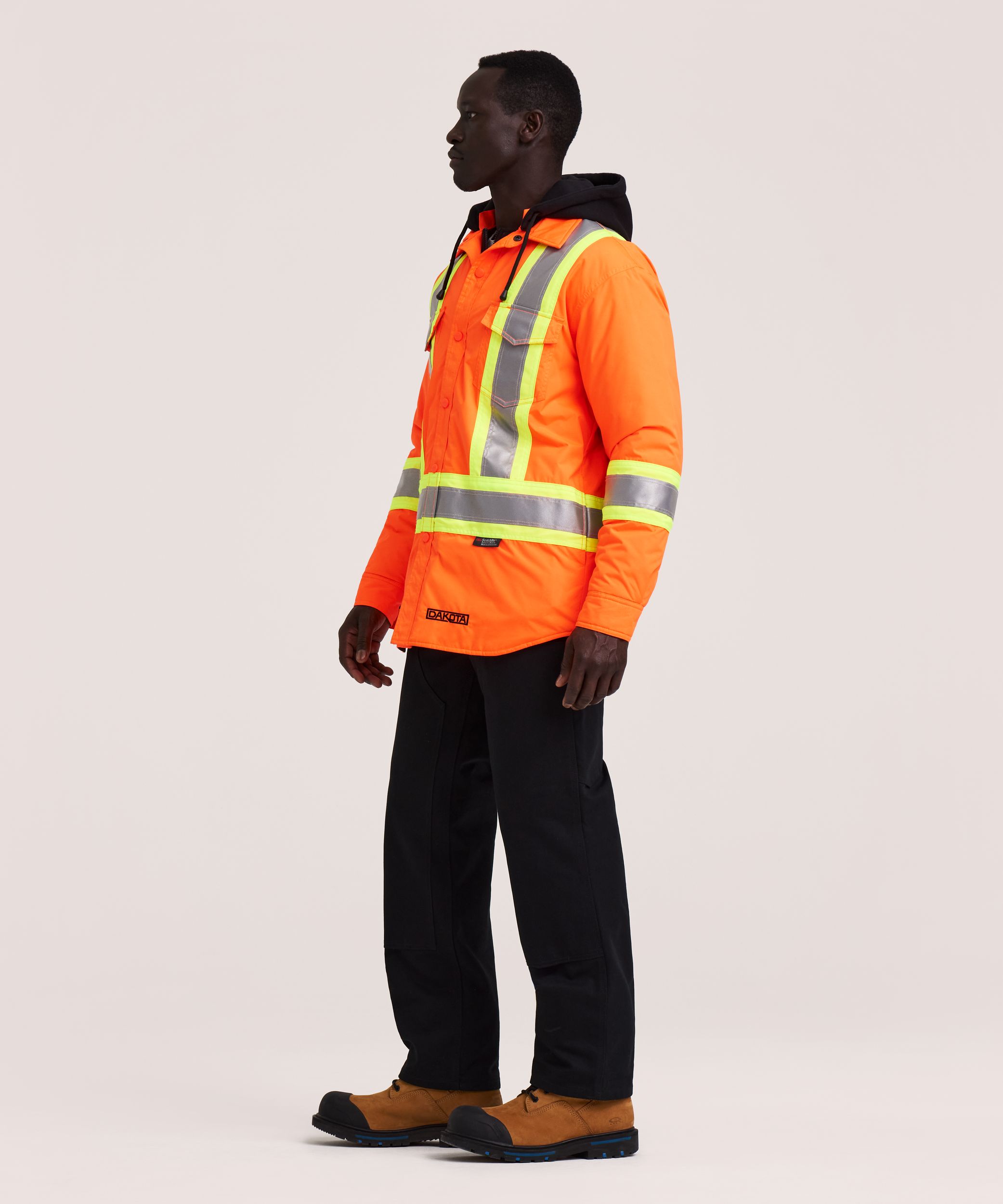 Chemise-veste hydrofuge matelassée haute visibilité Dakota WorkPro Series, catégorie&nbsp;2, à capuche, pour hommes