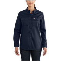 Carhartt Women's Flame Resistant Long Sleeve Relaxed Fit Rugged Flex Stretch Twill Work Shirt Front_Flat