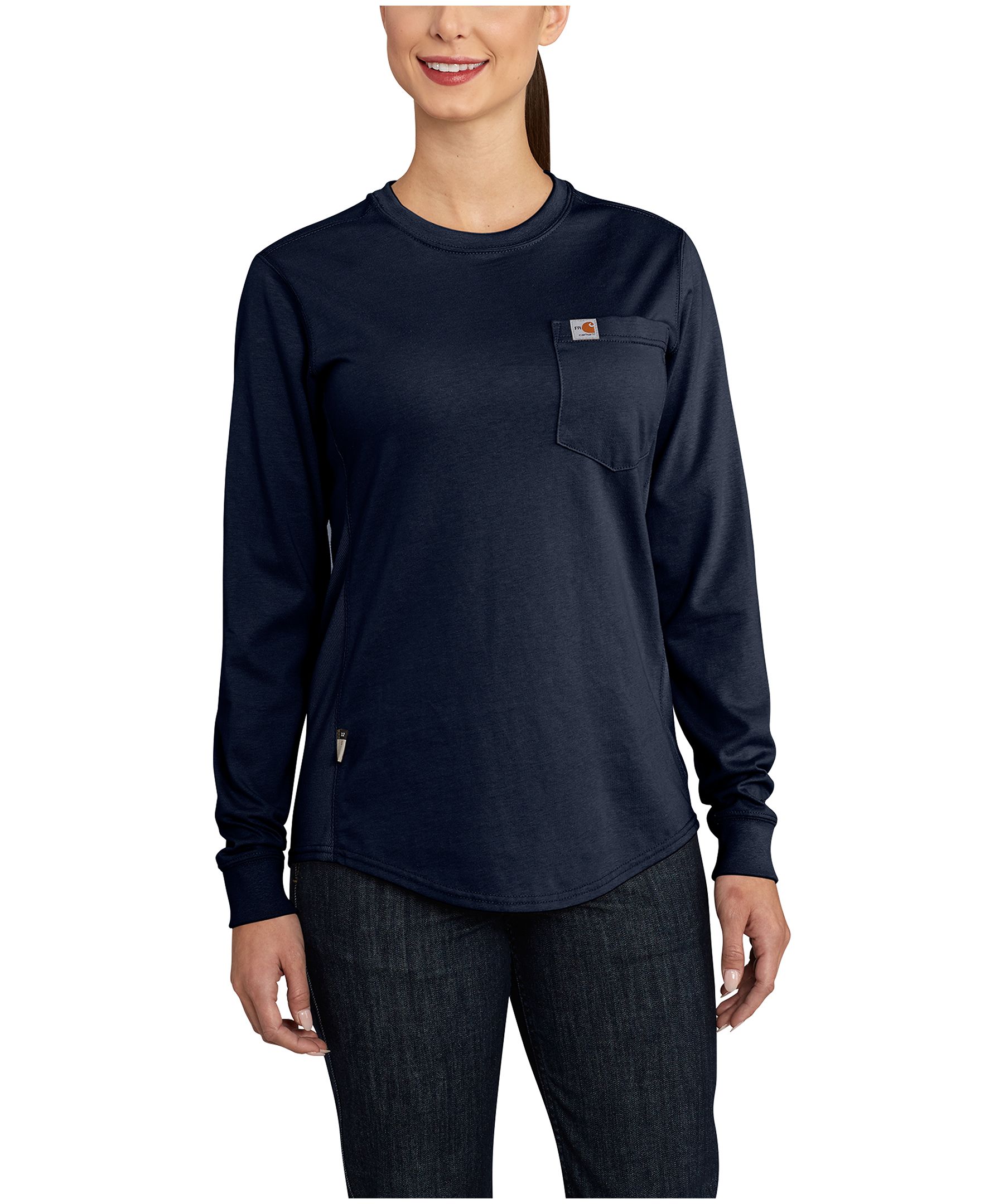 Carhartt Women's Flame Resistant Long Sleeve Crewneck Cotton Work T-Shirt