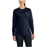 Carhartt Women's Flame Resistant Long Sleeve Crewneck Cotton Work T Shirt Front_Flat
