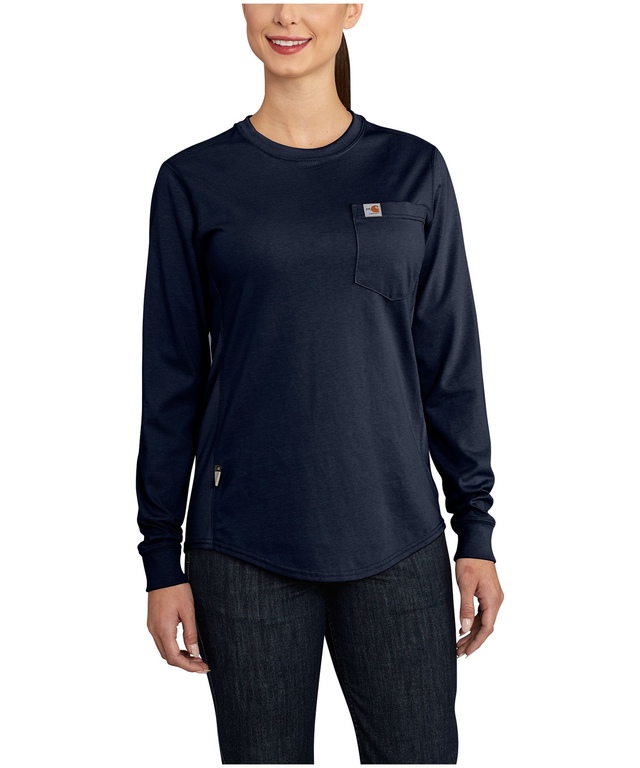 Carhartt Women's Flame Resistant Long Sleeve Crewneck Cotton Work T Shirt