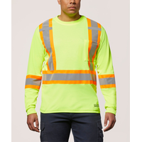 T-shirt de travail Dakota WorkPro Series haute visibilité de catégorie 2 doublé à col ras du cou et à manches longues, pour hommes Front_Flat