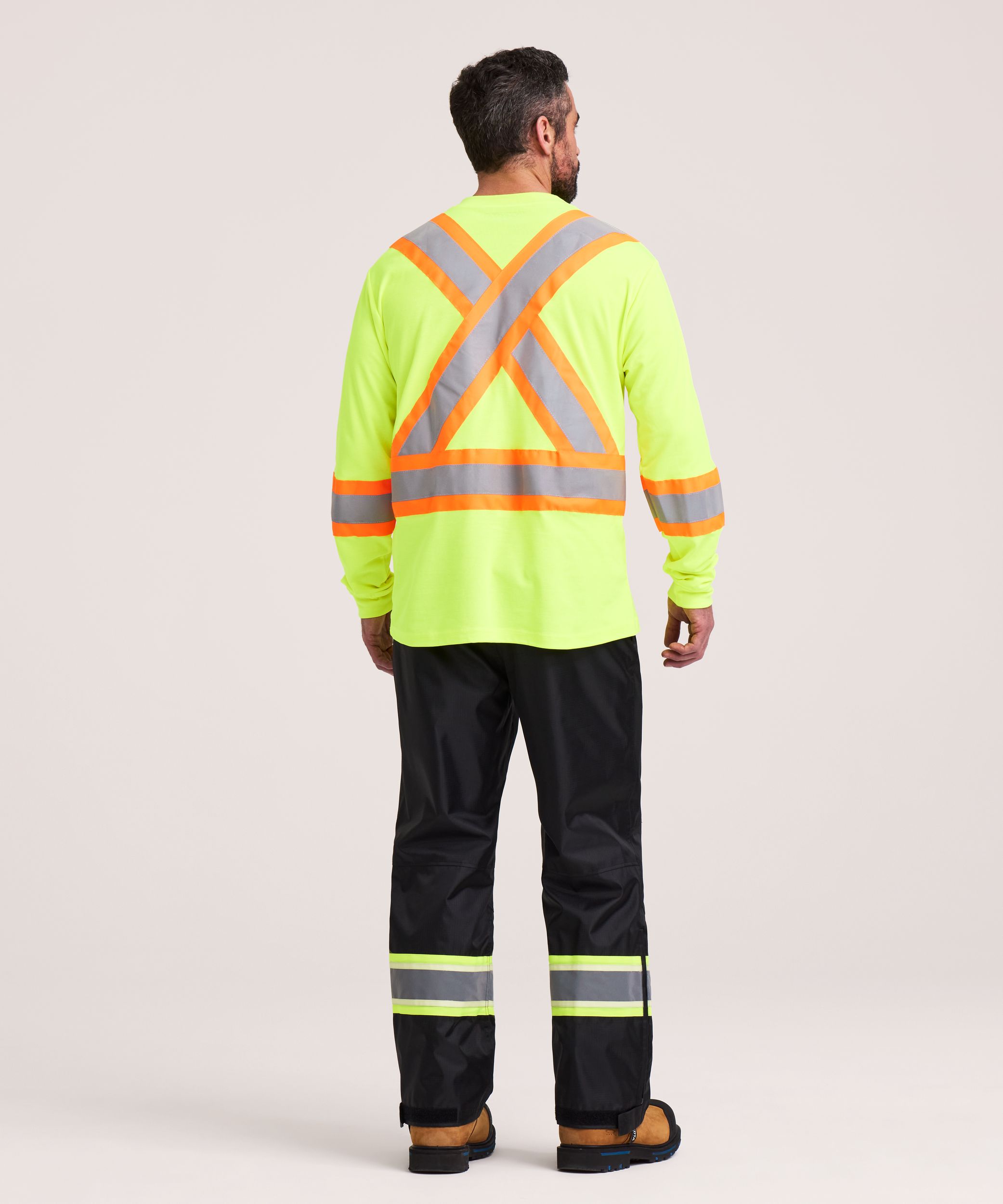 T-shirt de travail Dakota WorkPro Series haute visibilité de catégorie&nbsp;2 doublé à col ras du cou et à manches longues, pour hommes