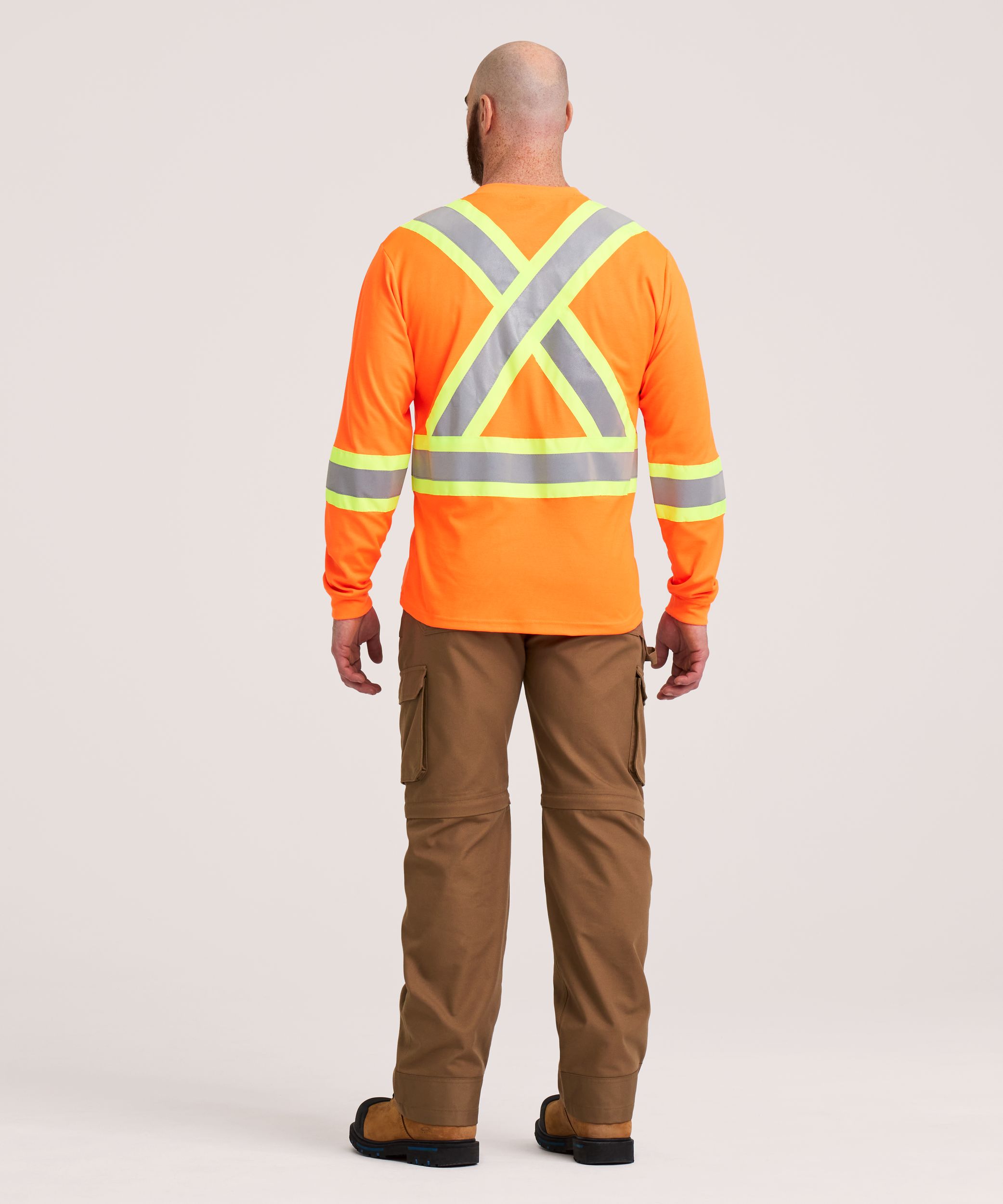 T-shirt de travail Dakota WorkPro Series haute visibilité de catégorie&nbsp;2 doublé à col ras du cou et à manches longues, pour hommes