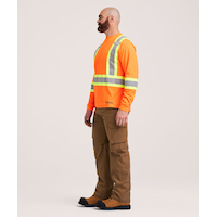 Dakota WorkPro Series Men's Class 2 Hi Vis Long Sleeve Lined Crewneck Work T-Shirt