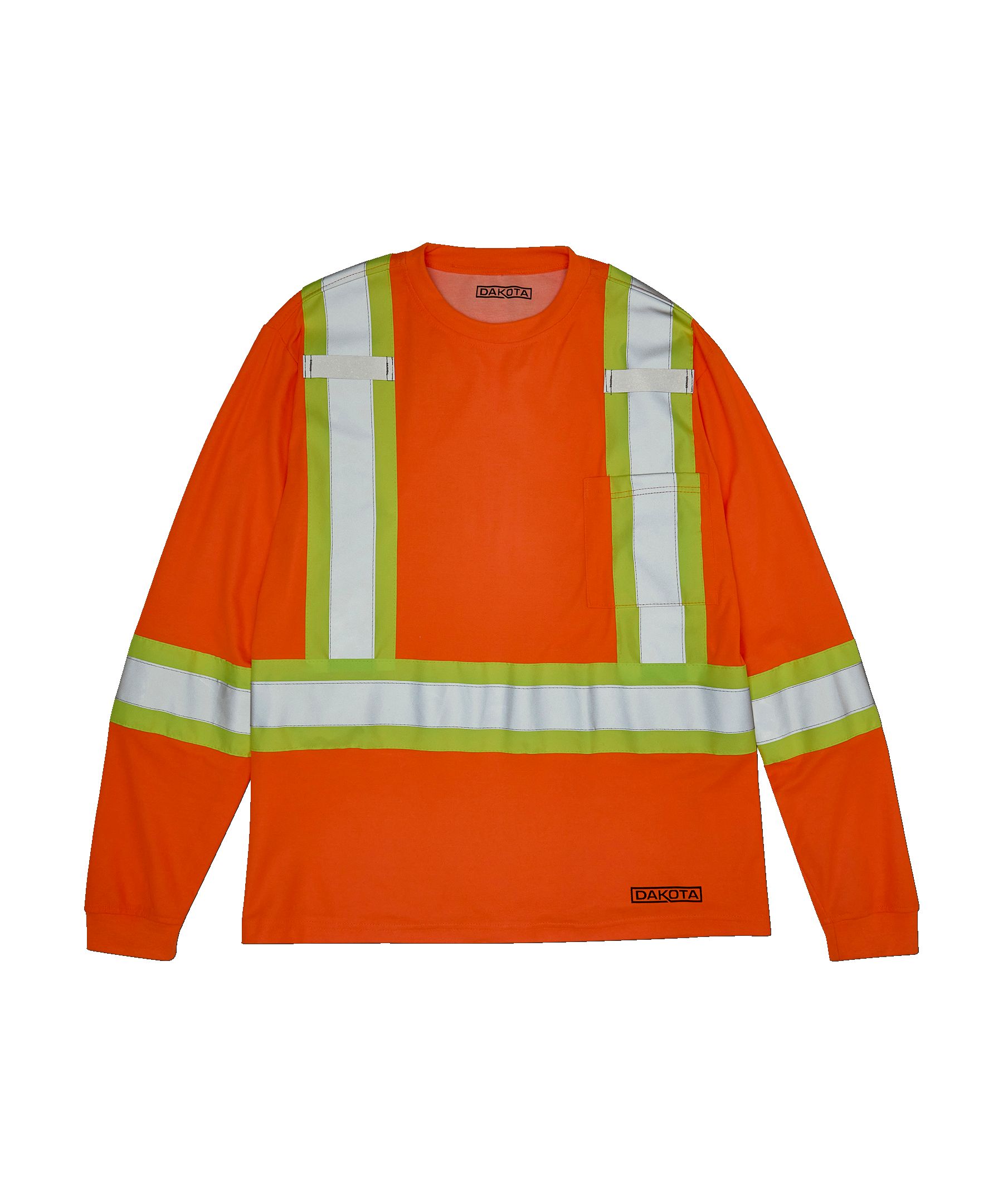 T-shirt de travail Dakota WorkPro Series haute visibilité de catégorie&nbsp;2 doublé à col ras du cou et à manches longues, pour hommes