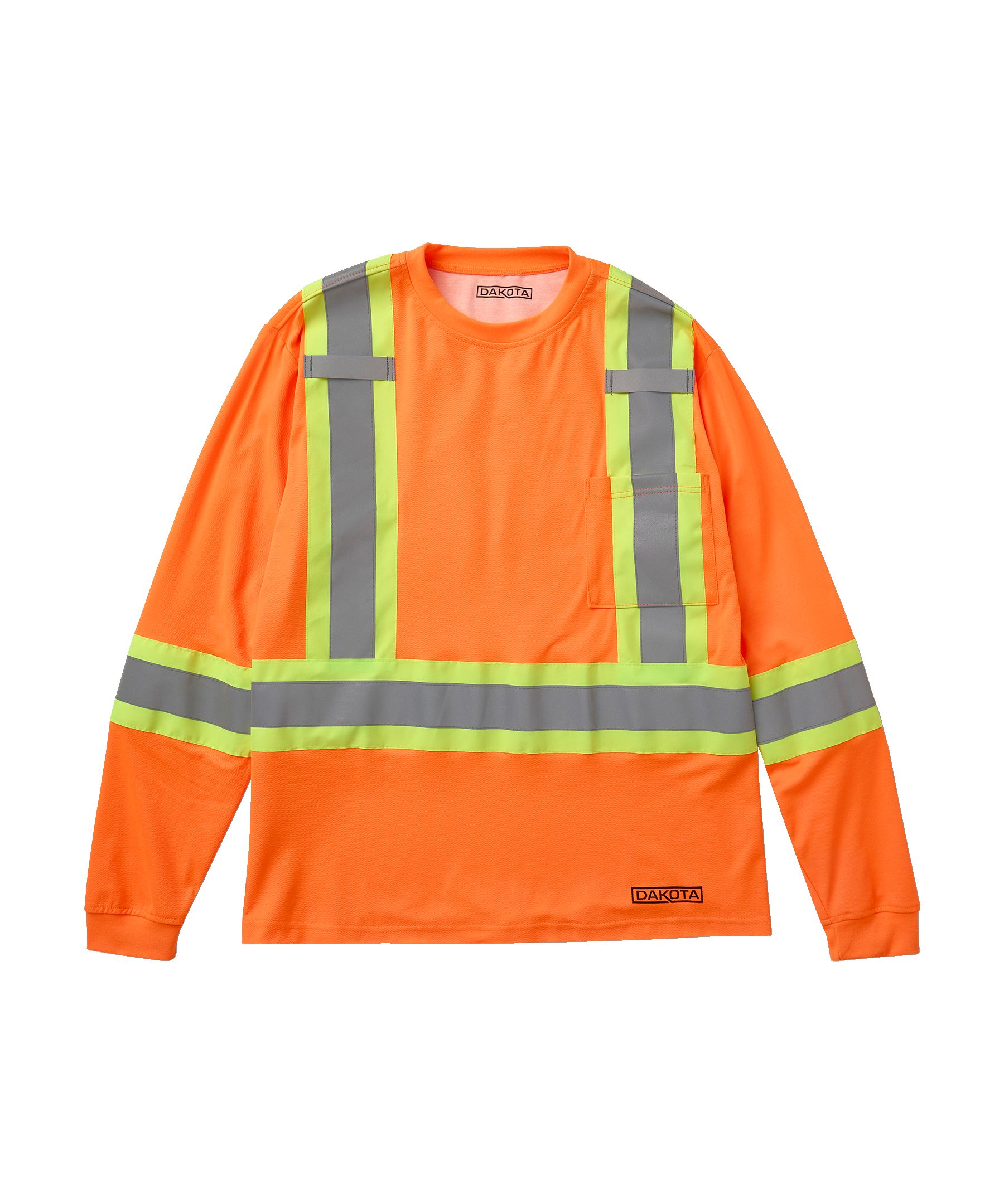T-shirt de travail Dakota WorkPro Series haute visibilité de catégorie&nbsp;2 doublé à col ras du cou et à manches longues, pour hommes