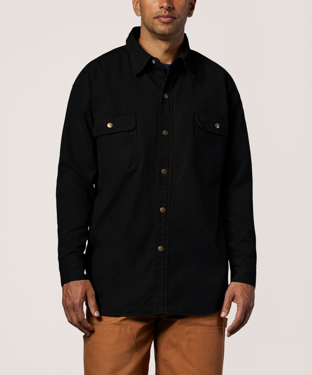Chemise de travail Dakota WorkPro Series pour hommes, doublée en polaire, en canard lavé micro-sandé, pour l'extérieur Front_Flat