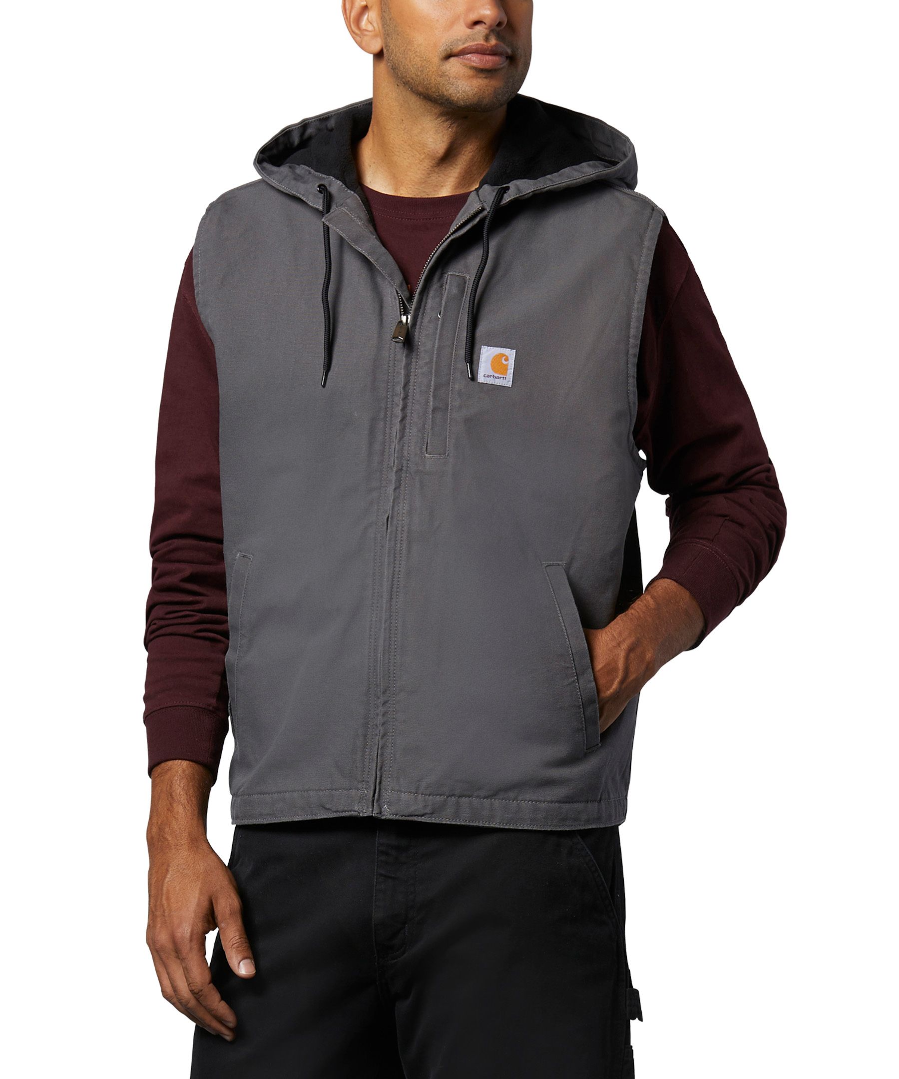 Men's Knoxville Cotton Duck Hooded Vest - Gravel | Mark's