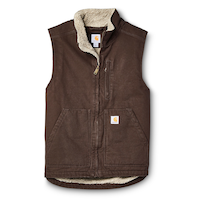 Carhartt Gilet à col cheminée à doublure en Sherpa pour hommes~ Gravel - en ligne seulement