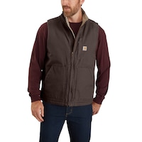 Carhartt Men's Gravel Washed Duck Sherpa-Lined Mockneck Vest