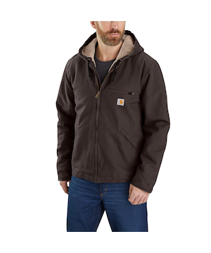 Carhartt Men's Washed Duck Sherpa Lined Insulated Hooded Jacket
