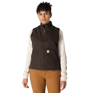 Carhartt Veste en Coton Canard Sherpa Liné de Coton Femmes - Brun foncé