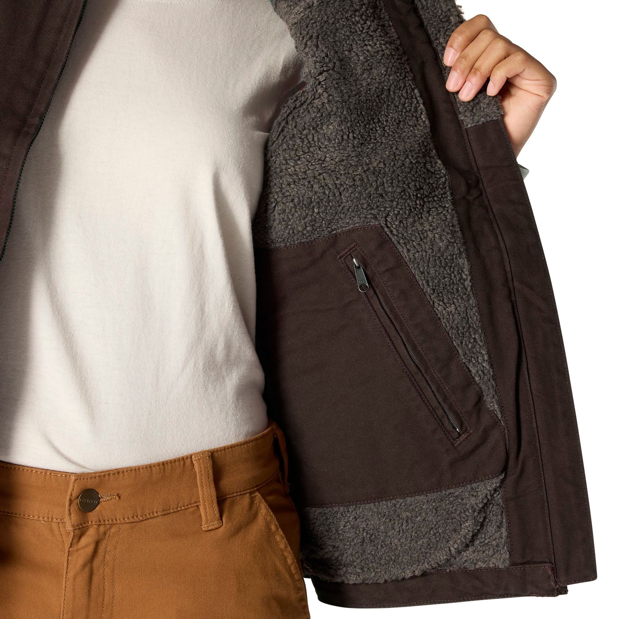 Carhartt Women's Cotton Duck Sherpa Lined Mockneck Vest - Dark Brown