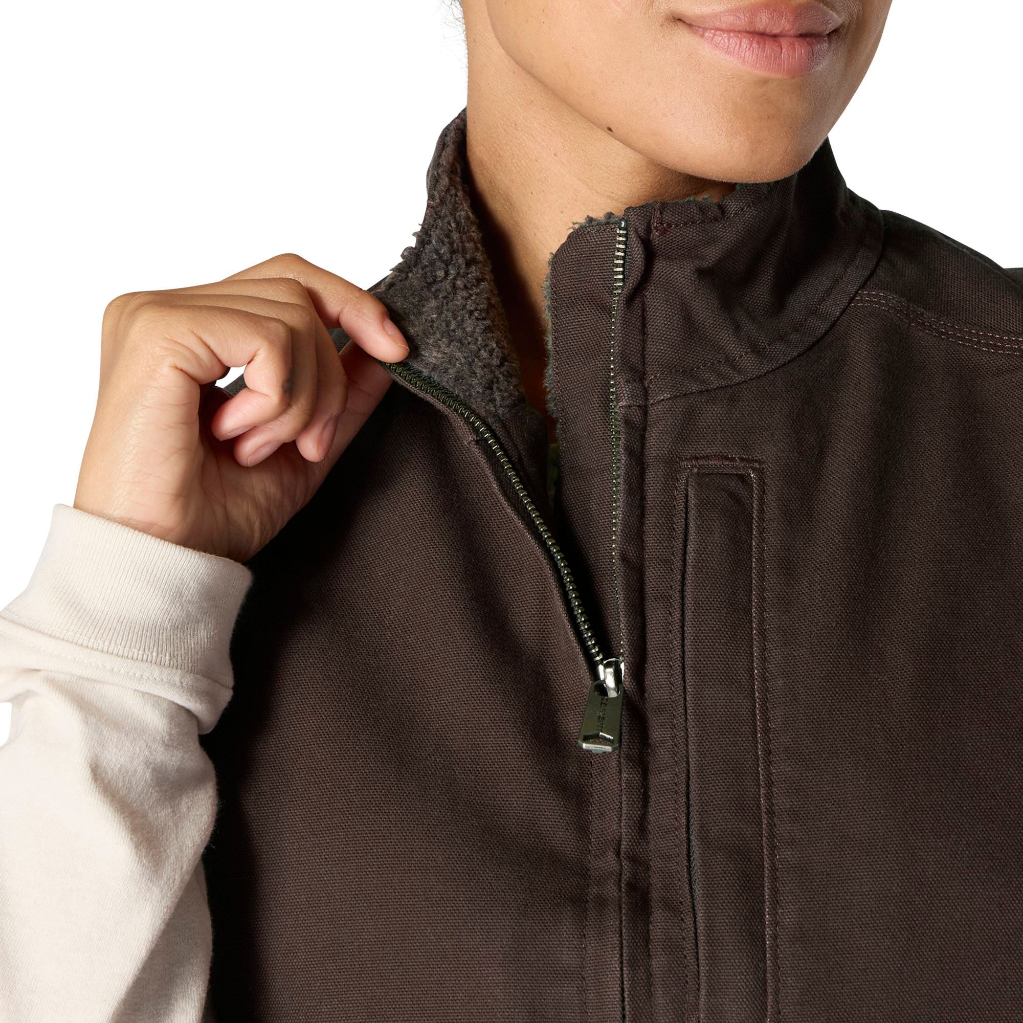 Carhartt Women's Cotton Duck Sherpa Lined Mockneck Vest - Dark Brown