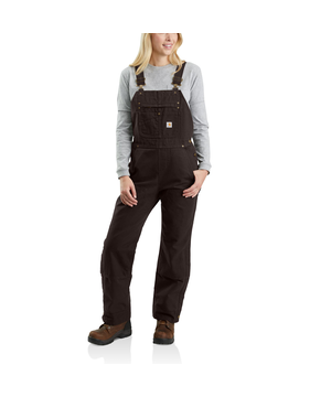 Salopette Carhartt en coutil à doublure matelassée pour femmes, brun foncé