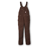 Salopette Carhartt en coutil à doublure matelassée pour femmes, brun foncé Front_Flat