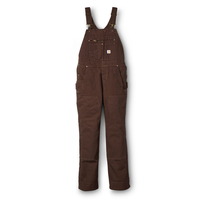 Salopette Carhartt en coutil à doublure matelassée pour femmes, brun foncé Front_Flat