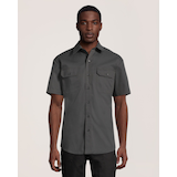 Dakota WorkPro Series Men's Button Front Stretch Poly Cotton Short Sleeve Work Shirt Front_Flat