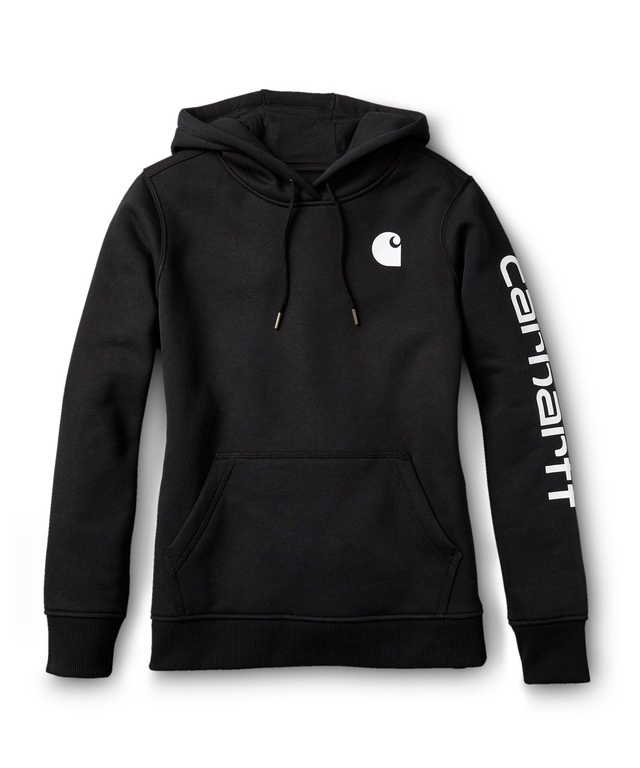 Chandail à capuche graphique à coupe décontractée avec logo sur la manche pour femmes, Carhartt