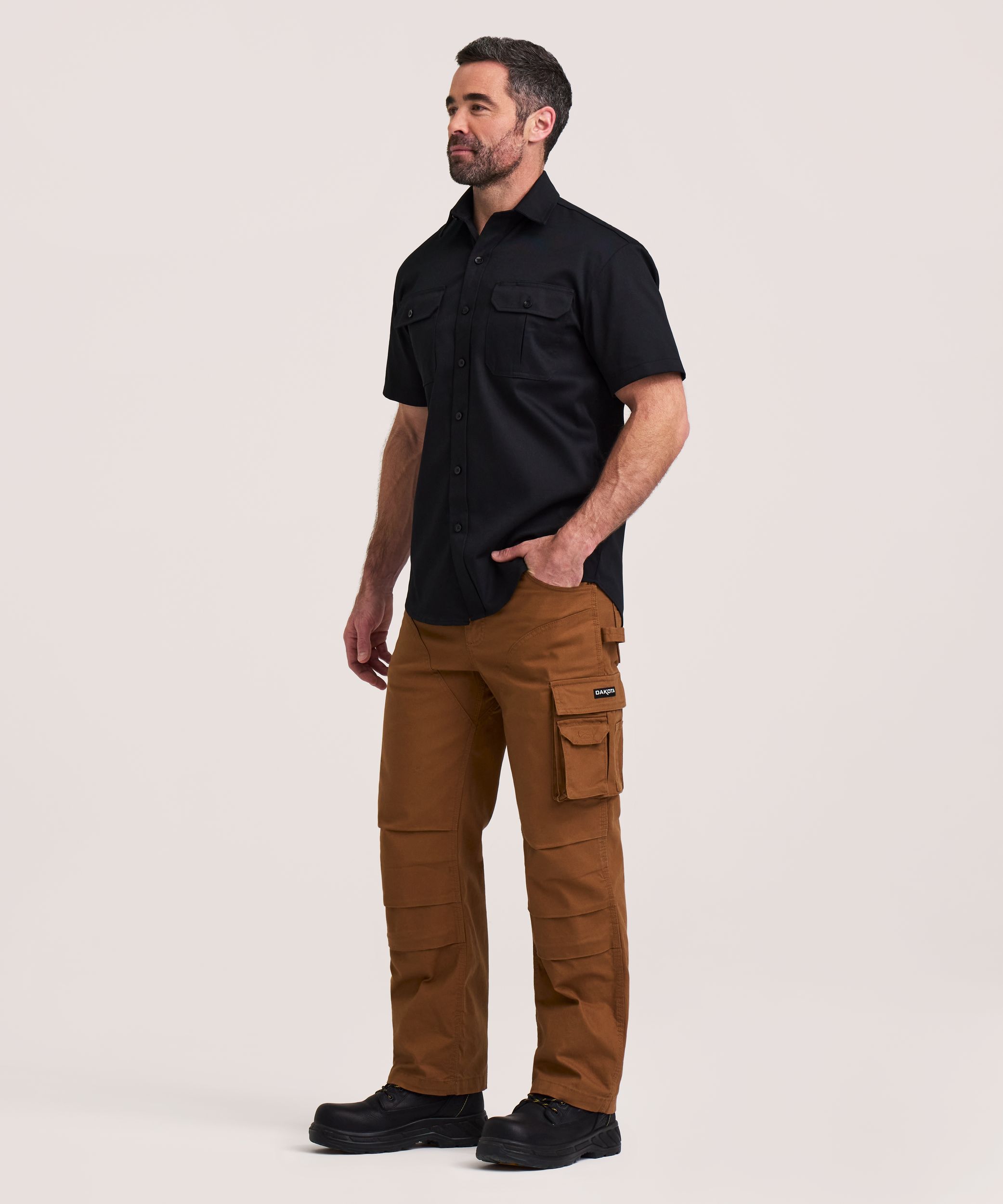 Dakota WorkPro Series Men's Button Front Stretch Poly Cotton Short Sleeve Work Shirt