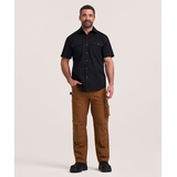 Chemise de travail à manches courtes en poly-coton extensible et à devant boutonné pour hommes, Dakota Workpro Series Front_Flat