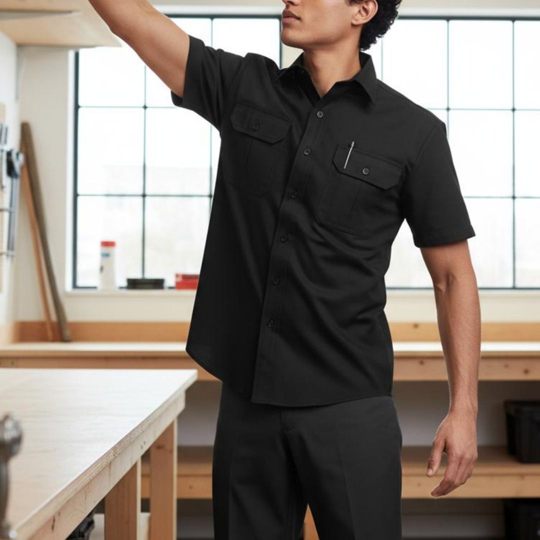 Dakota WorkPro Series Men's Button Front Stretch Poly Cotton Short Sleeve Work Shirt