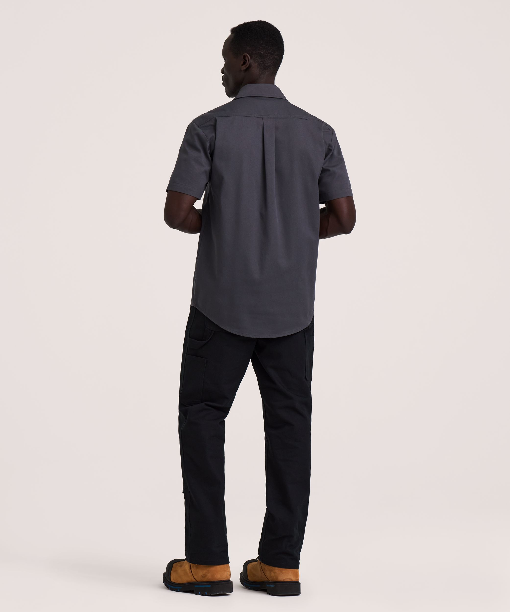 Chemise de travail à manches courtes en poly-coton extensible et à devant boutonné pour hommes, Dakota Workpro Series