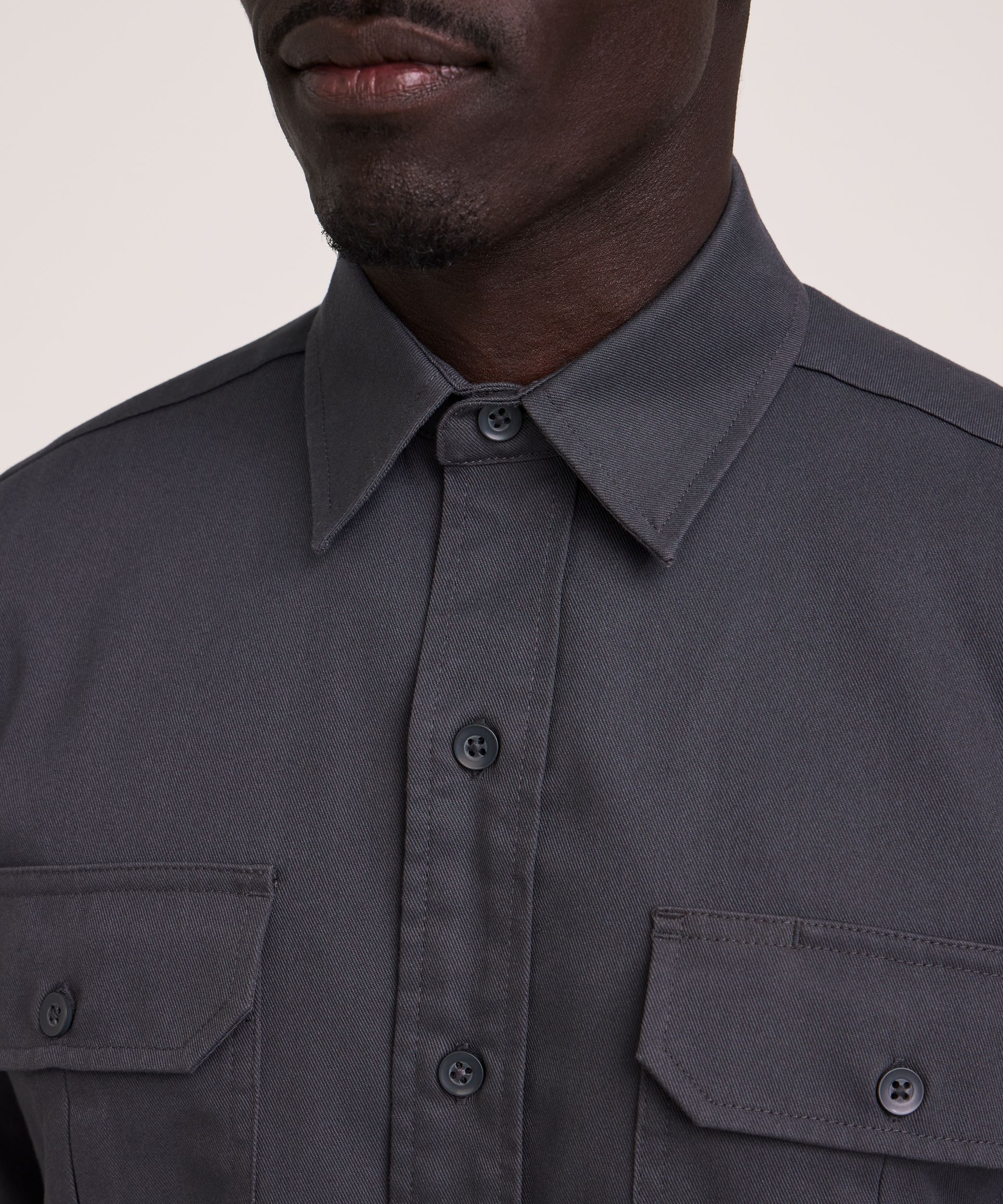 Chemise de travail à manches courtes en poly-coton extensible et à devant boutonné pour hommes, Dakota Workpro Series