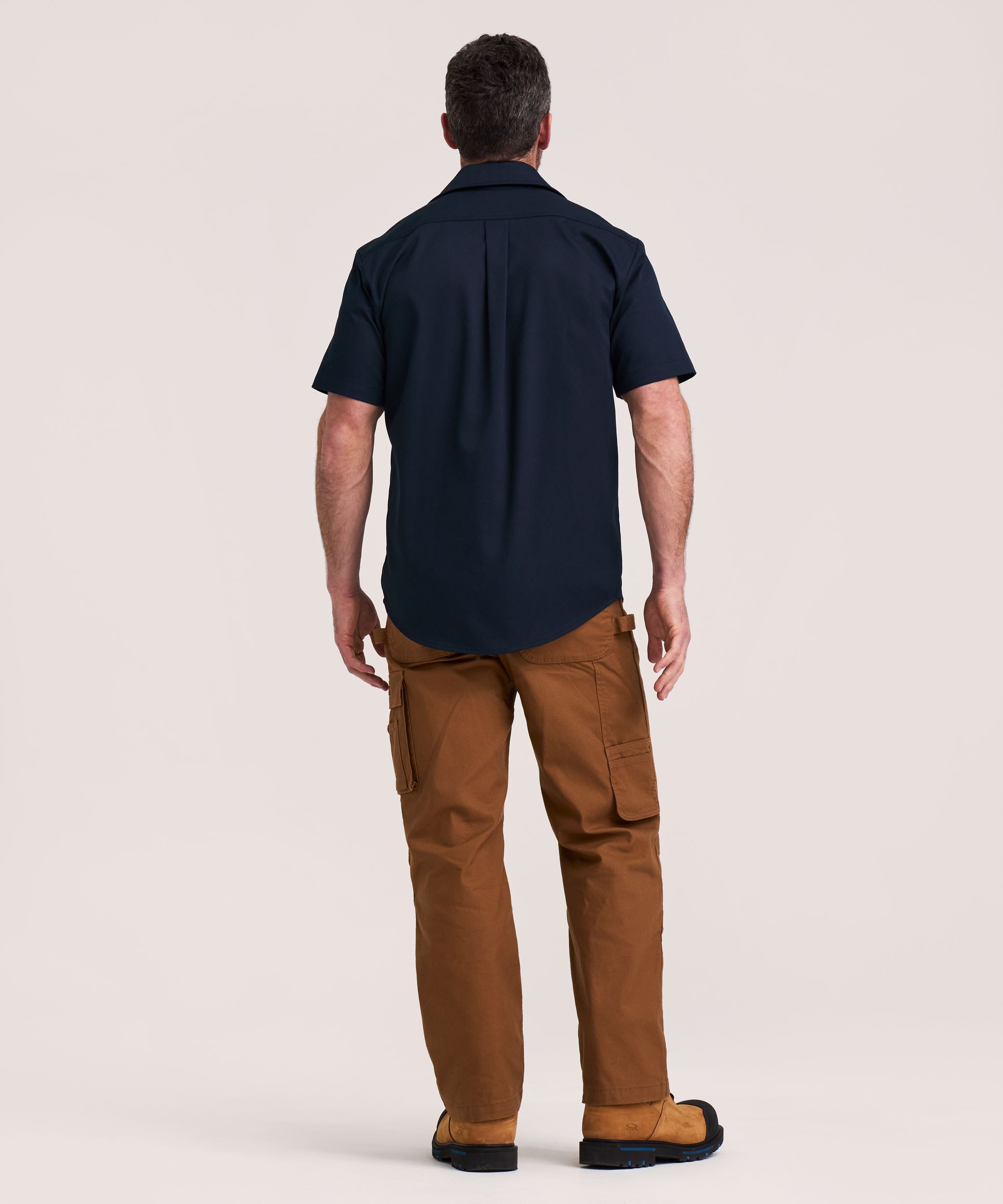 Chemise de travail à manches courtes en poly-coton extensible et à devant boutonné pour hommes, Dakota Workpro Series