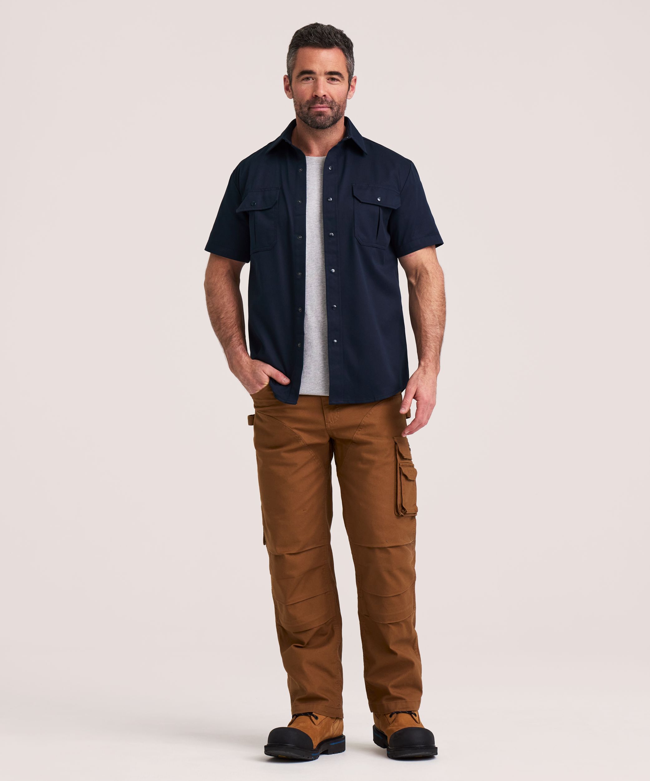 Dakota WorkPro Series Men's Snap Front Stretch Poly Cotton Short Sleeve Work Shirt