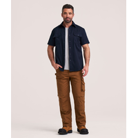 Chemise de travail Dakota Workpro Series en poly-coton extensible à manches courtes et à fermeture à boutons pression sur le devant, pour hommes