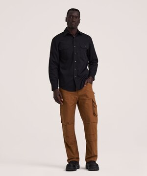 Chemise de travail en poly-coton extensible à manches longues et à devant à boutons pression pour hommes, Dakota Workpro Series