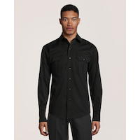 Chemise de travail en poly-coton extensible à manches longues et à devant à boutons pression pour hommes, Dakota Workpro Series Front_Flat