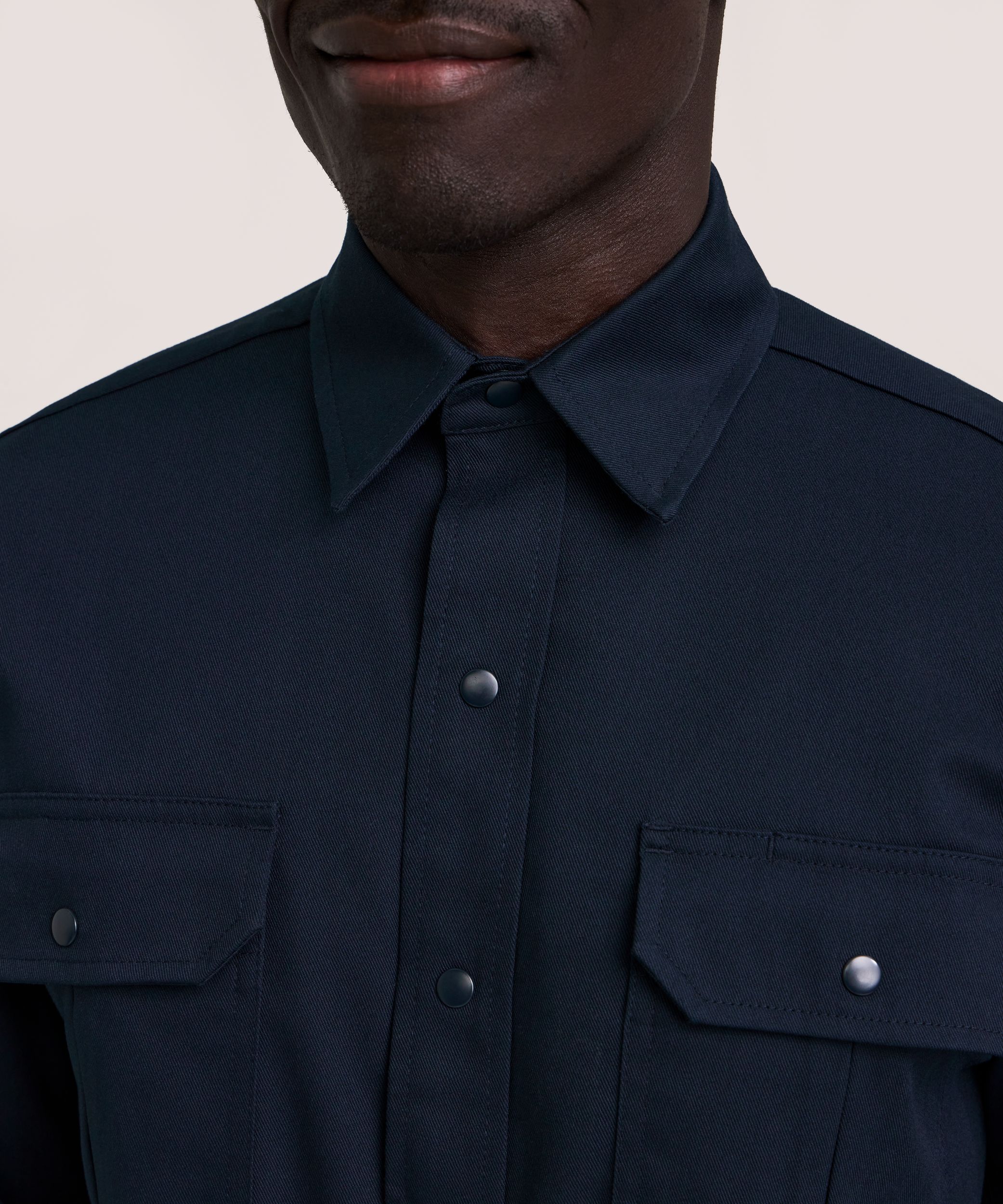 Chemise de travail en poly-coton extensible à manches longues et à devant à boutons pression pour hommes, Dakota Workpro Series