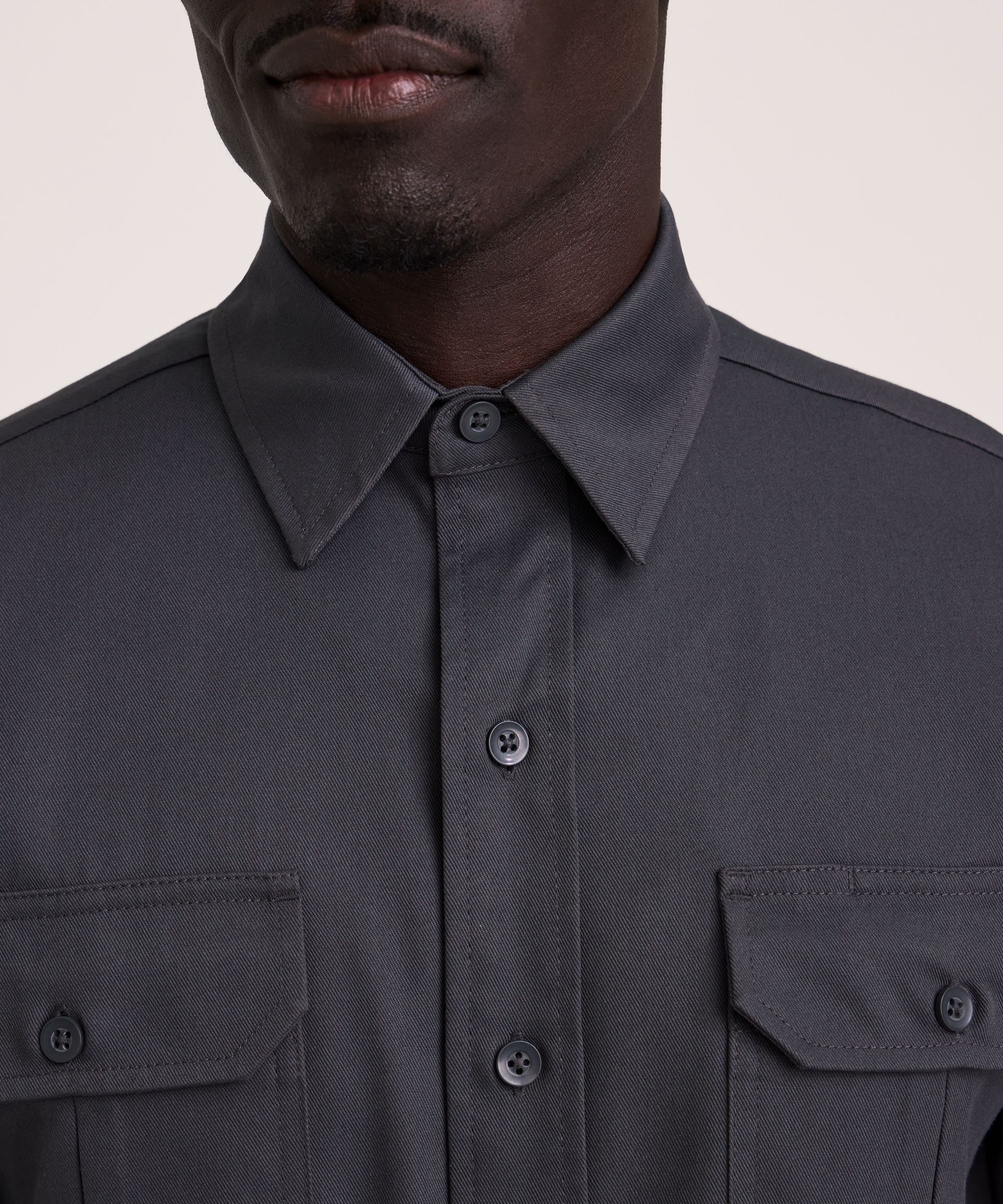Chemise de travail Dakota Workpro Series à manches longues en poly-coton extensible et à devant boutonné, pour hommes