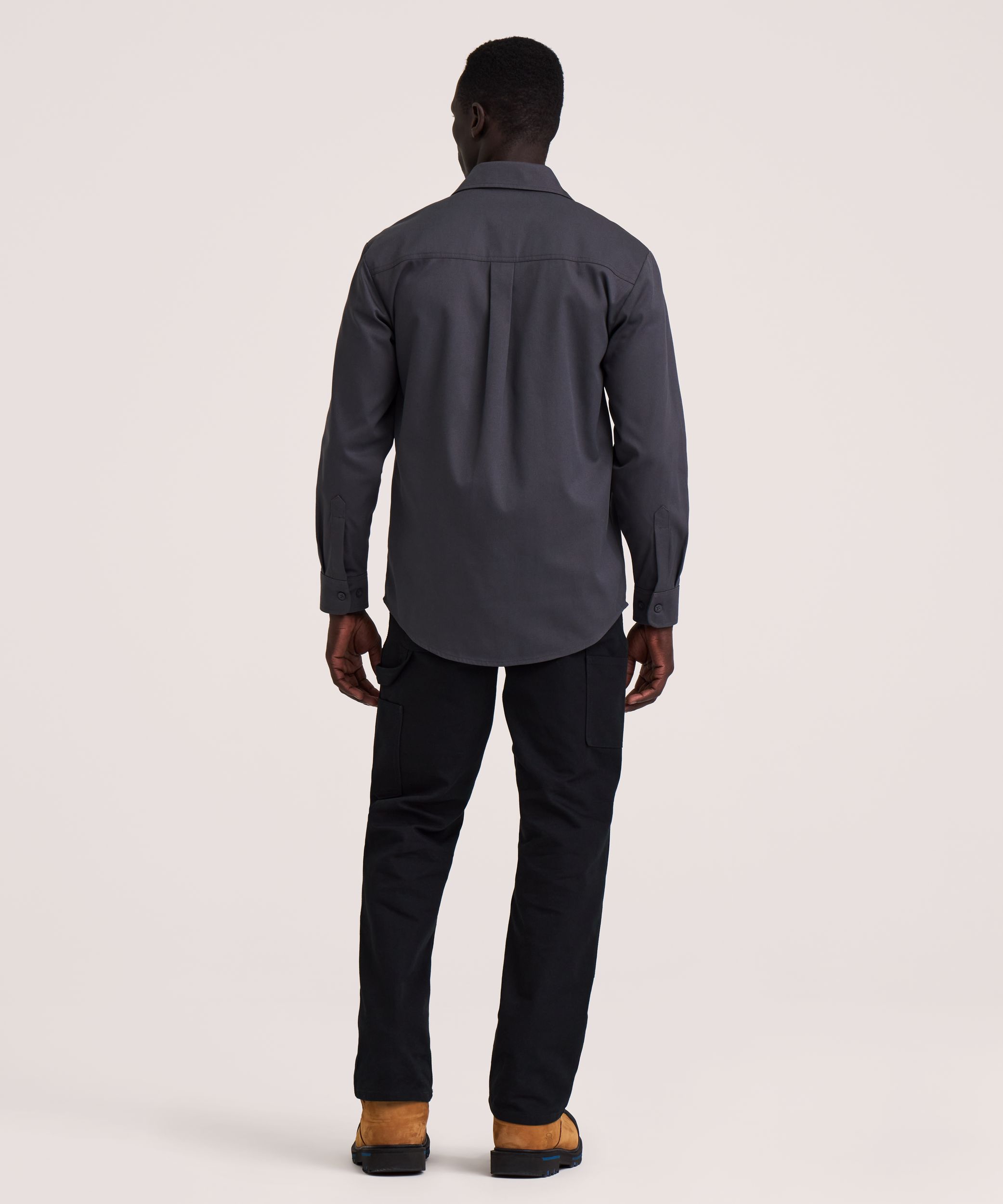 Chemise de travail Dakota Workpro Series à manches longues en poly-coton extensible et à devant boutonné, pour hommes