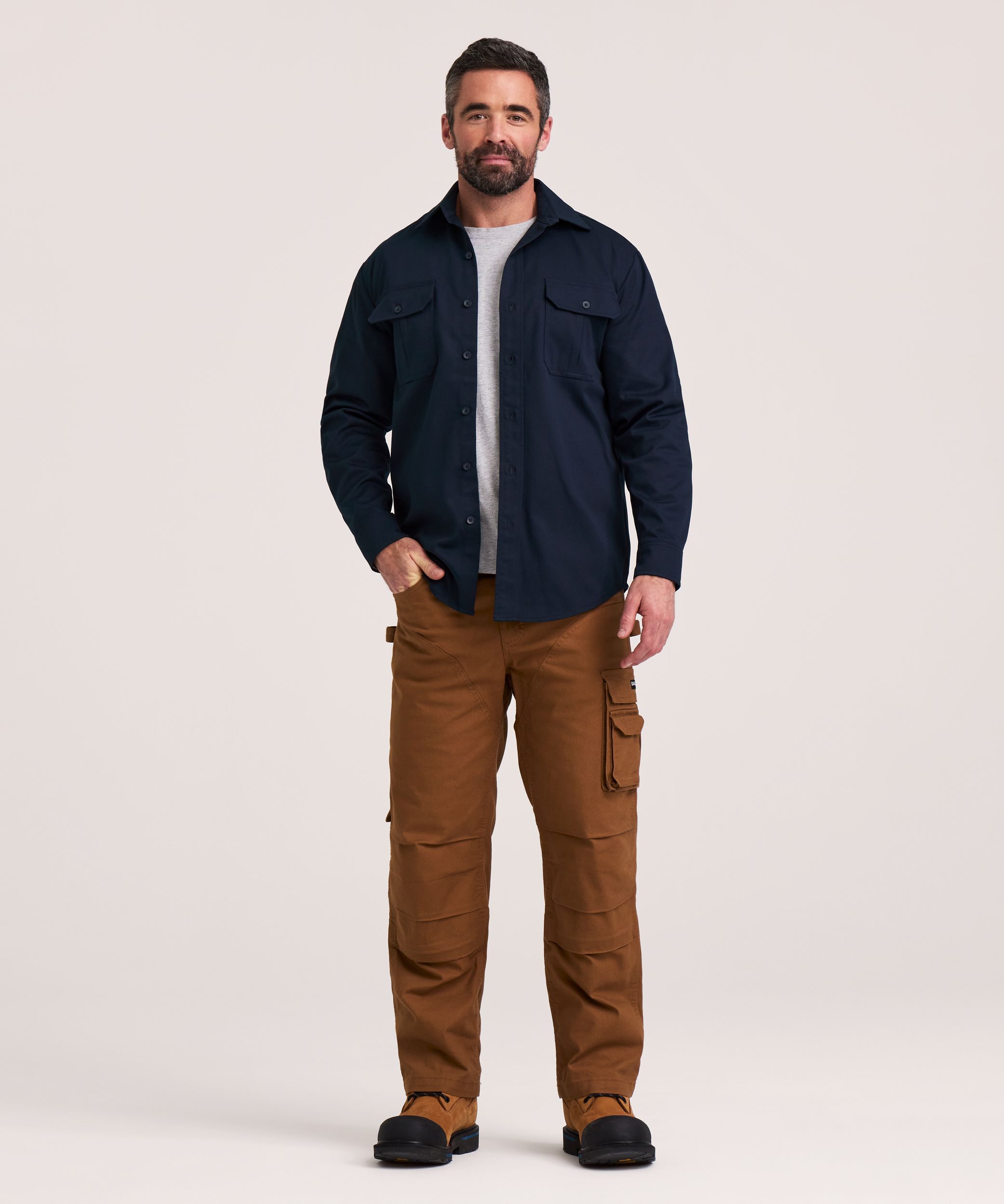 Dakota WorkPro Series Men's Button Front Stretch Poly Cotton Long Sleeve Work Shirt