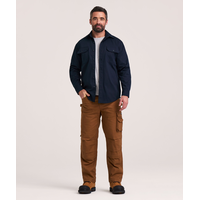 Chemise de travail Dakota Workpro Series à manches longues en poly-coton extensible et à devant boutonné, pour hommes