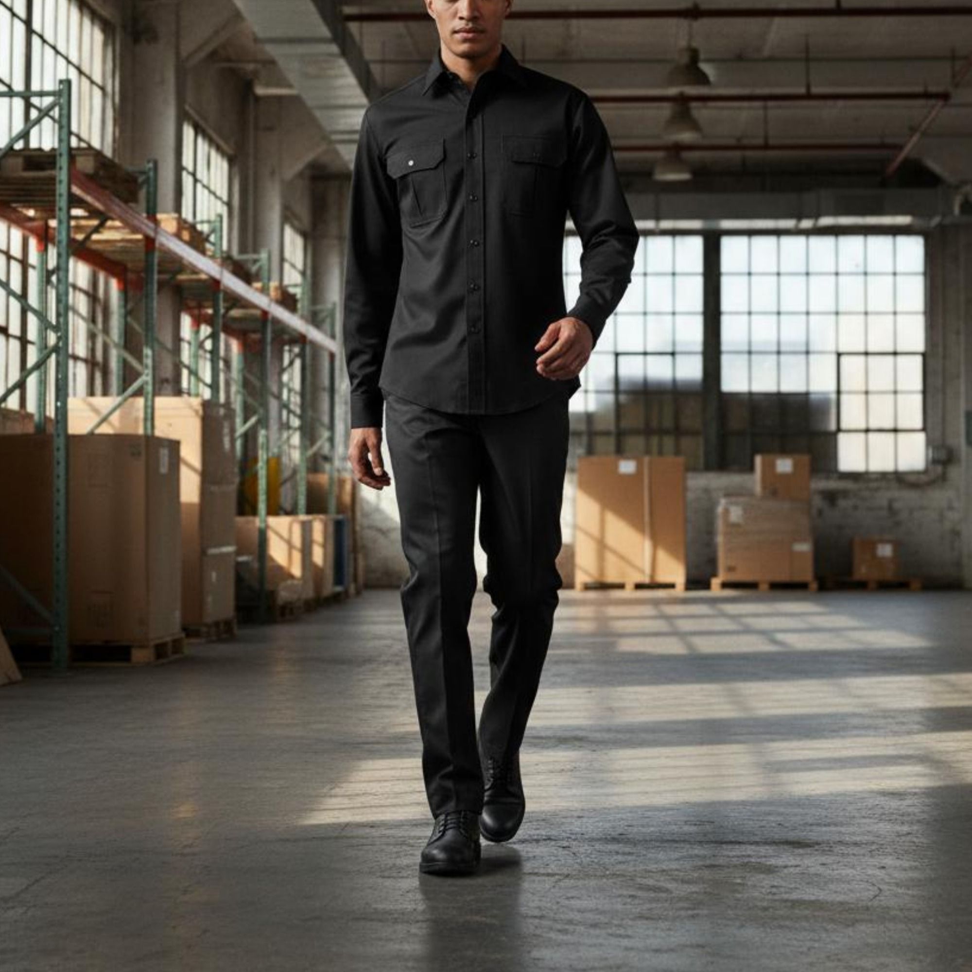 Dakota WorkPro Series Men's Snap Front Stretch Poly Cotton Long Sleeve Work Shirt