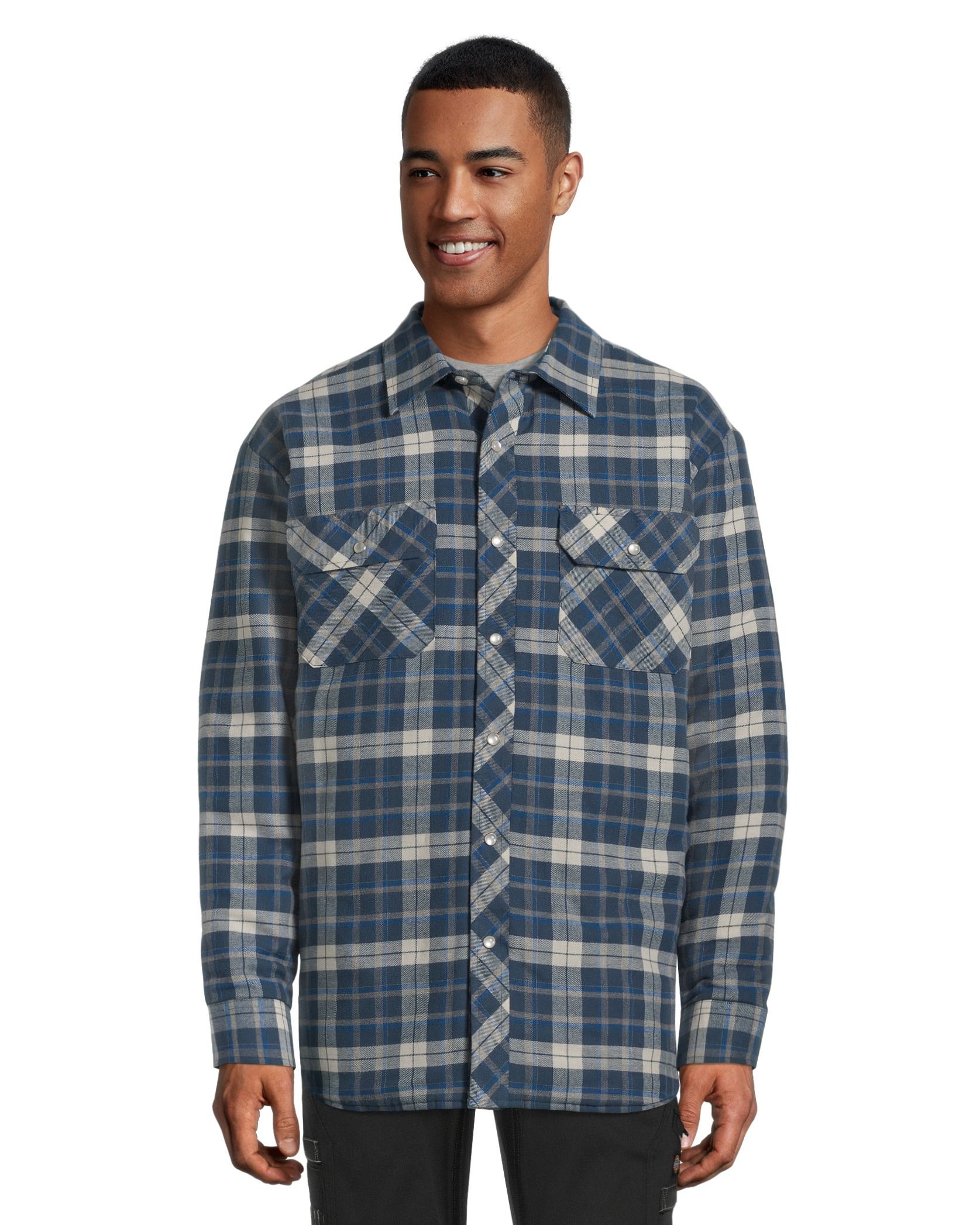 Aggressor Men's Snap-Front Insulated Quilted Flannel Work Shirt