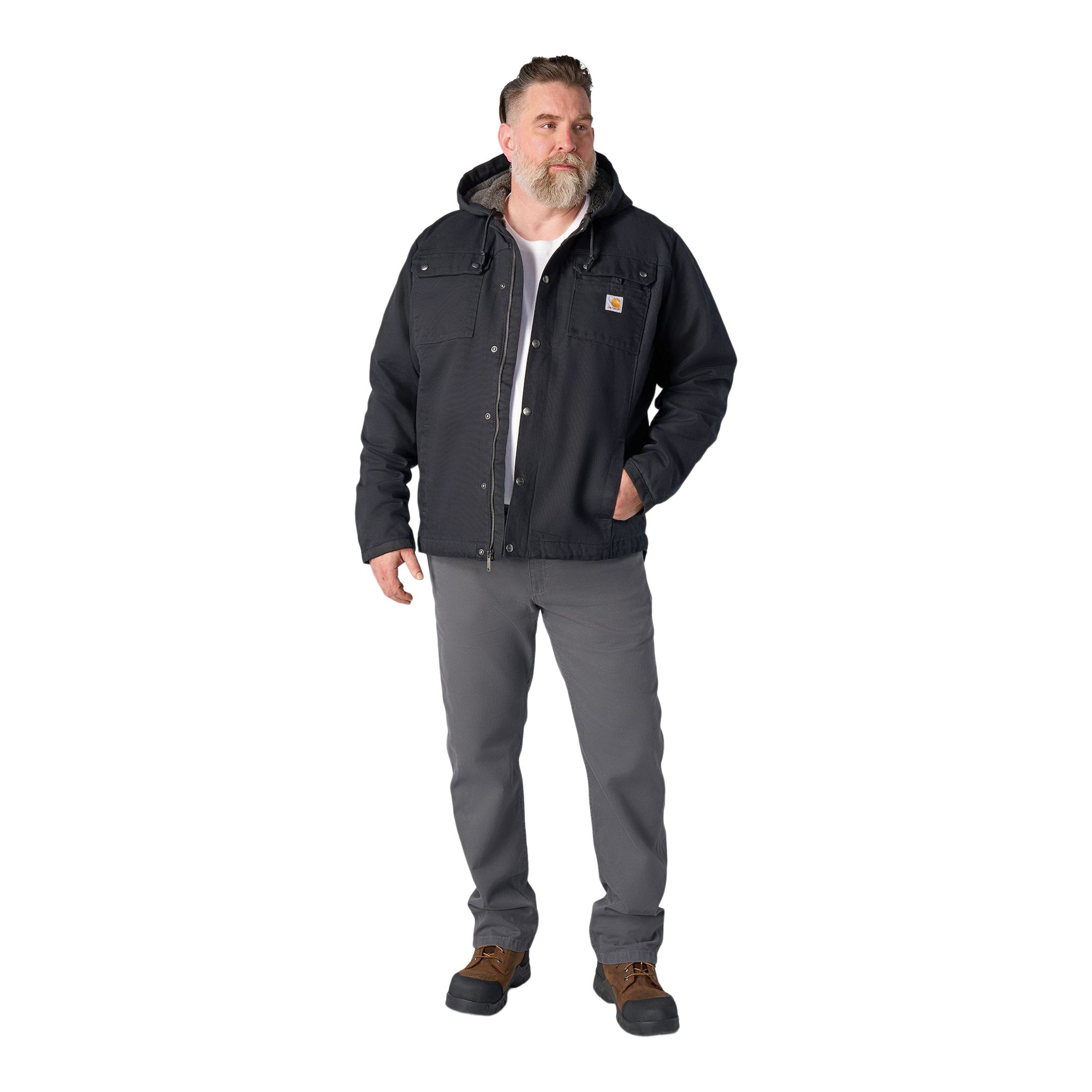 Carhartt Men's Washed Sherpa Lined Duck Utility Jacket