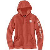 Carhartt Women's Relaxed Fit Sleeve Logo Graphic Hoodie Front_Flat