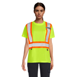 T-shirt de sécurité haute visibilité pour femmes, Pioneer, jaune Front_Flat