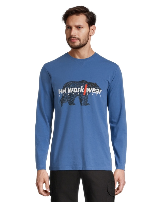 T-Shirt de travail graphique avec col ras du cou et manches longues pour hommes, Helly Hansen Workwear